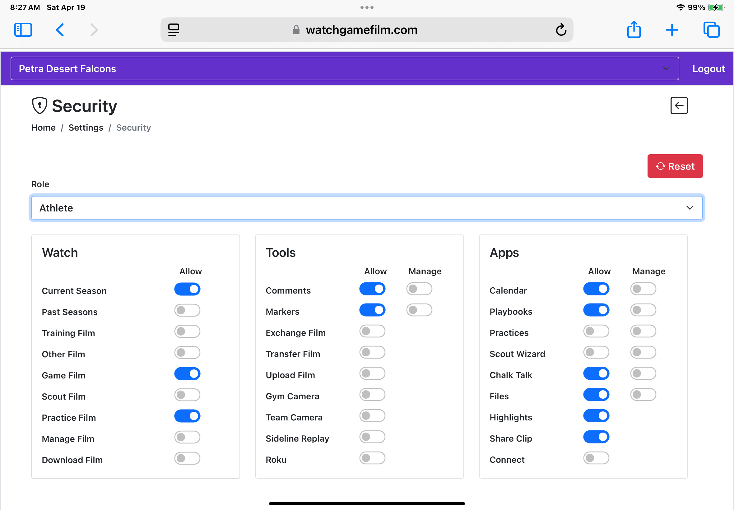 Security Settings