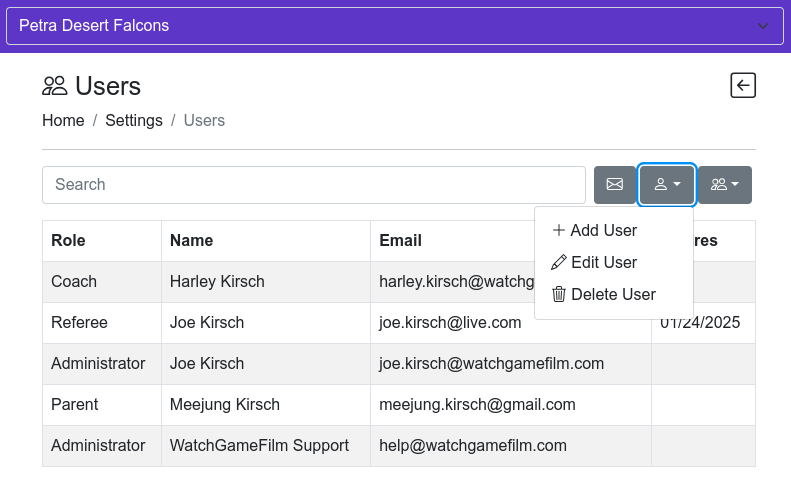 Manage Users